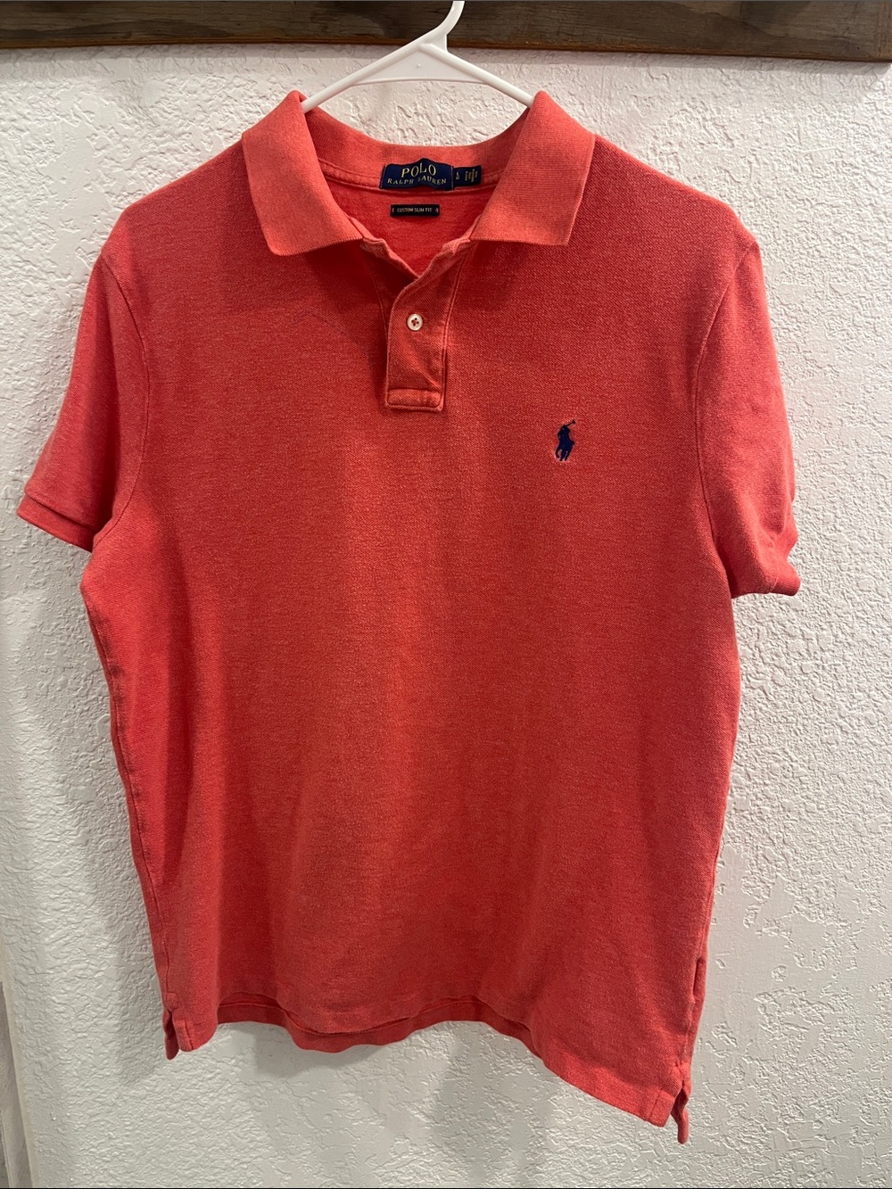 Polo by Ralph Lauren Coral Men’s Short Sleeve Polo with Navy Pony